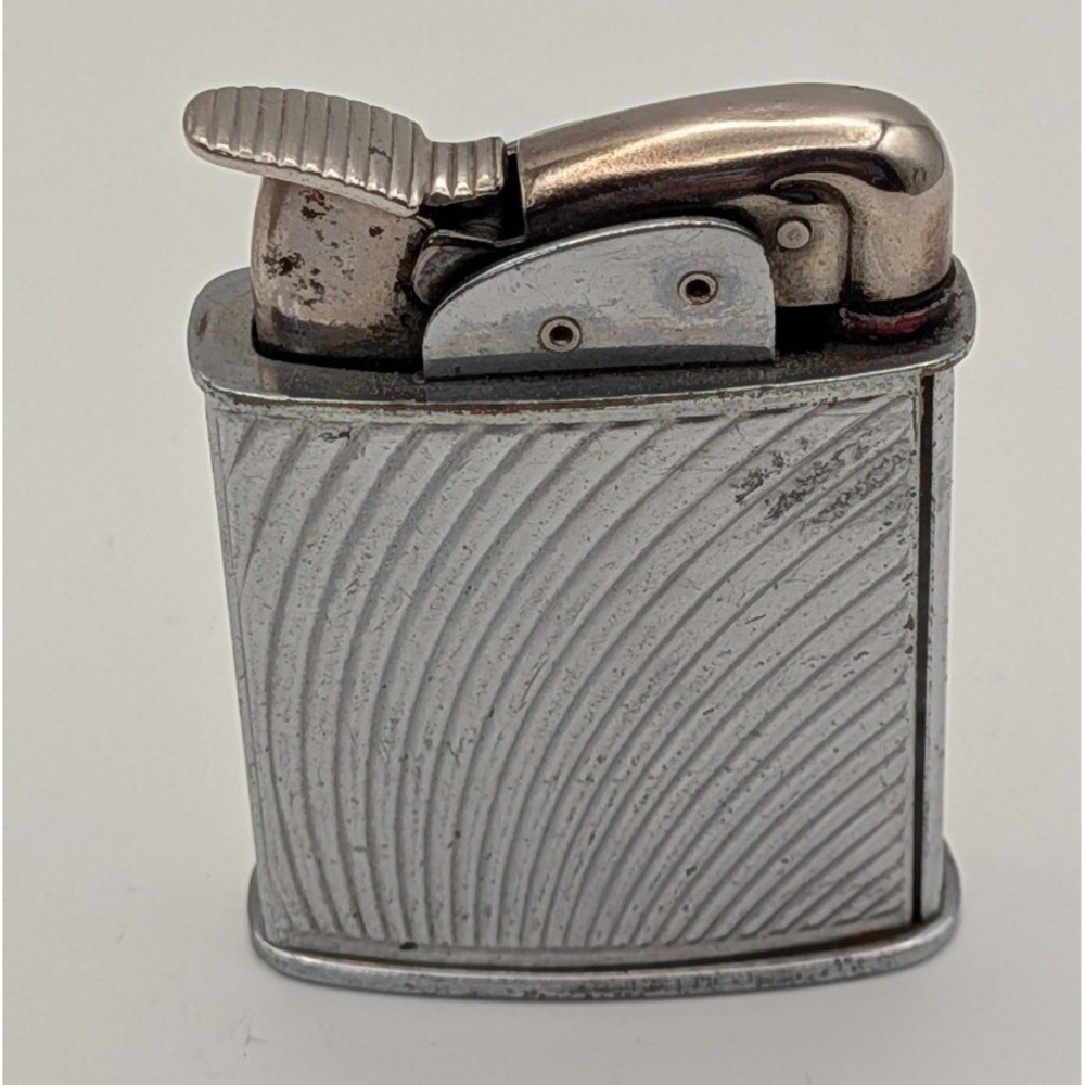 Evans Pocket Lighter Unisex OS Silver Fair Art Deco Sunburst Vintage USA Pat